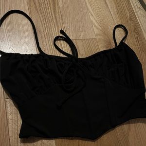 Black garage corset crop top